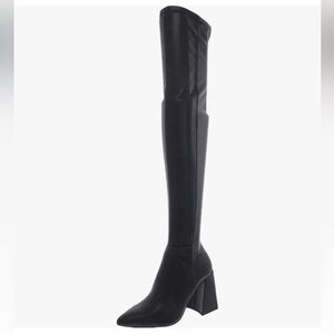 Steve Madden experience Black Faux Leather Over-the-Knee Boots